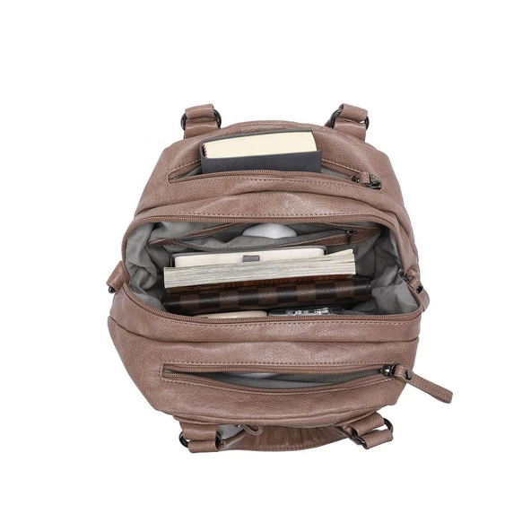 Yıkama Deri Askılı Kadın El Çantası 21-K Barcelona 1905 - Resim 6