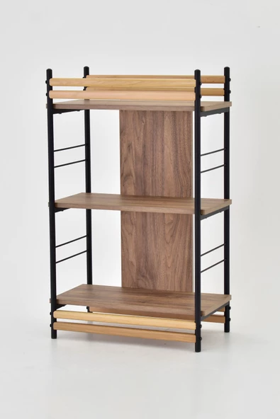 VİLİNZE Rafito Metal & Ahşap Bohem 3 Raflı MDF Çok Amaçlı Mutfak Rafı - 30*100 cm - 3