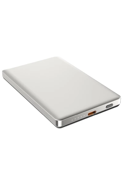Magslim 5S Magsafe Manyetik Kablosuz 5000mAh Powerbank Taşınabilir Şarj Cihazı Ultra ince Gümüş Gri - 10