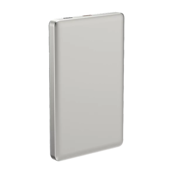 Magslim 5S Magsafe Manyetik Kablosuz 5000mAh Powerbank Taşınabilir Şarj Cihazı Ultra ince Gümüş Gri - 6