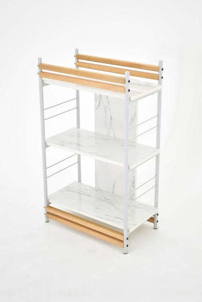 VİLİNZE Rafito Metal & Ahşap Bohem 3 Raflı MDF Çok Amaçlı Mutfak Rafı - 30*100 cm - 5