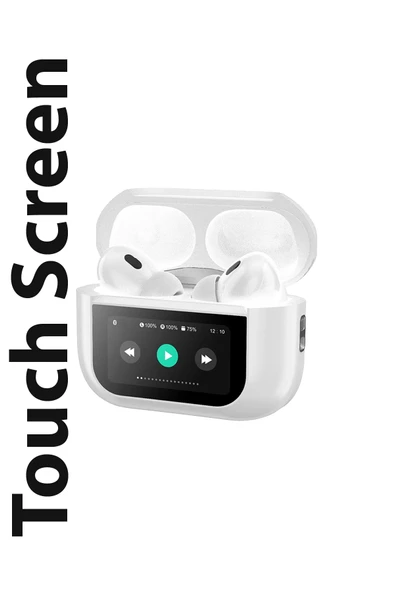 Dokunmatik Led Ekranlı Bluetooth Kulaklık Touch Screen Pro Beyaz Renk Bluetooth Kulaklık - 10
