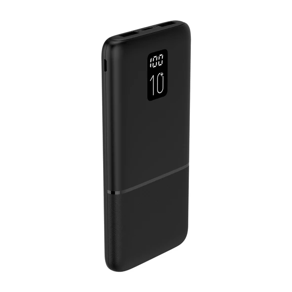 Led Ekranlı Slim 10000mAh Powerbank Taşınabilir Şarj Cihazı Type-C / 2 USB / 3 Port Çıkış / Output 2.1A - 2