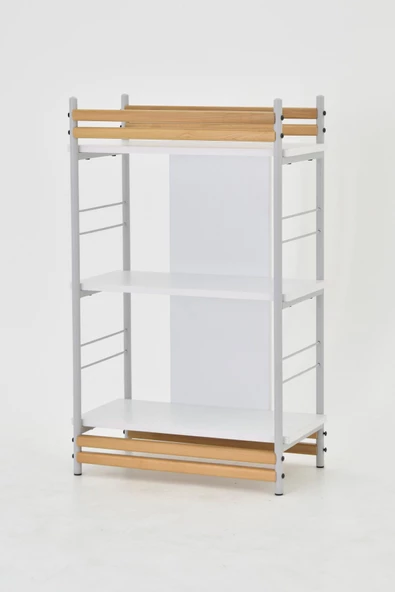 VİLİNZE Rafito Metal & Ahşap Bohem 3 Raflı MDF Çok Amaçlı Mutfak Rafı - 30*100 cm - 3