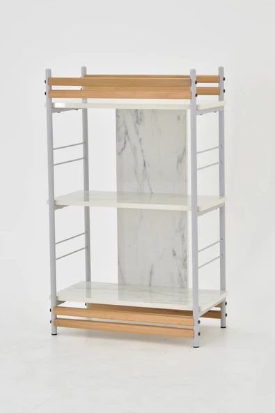 VİLİNZE Rafito Metal & Ahşap Bohem 3 Raflı MDF Çok Amaçlı Mutfak Rafı - 30*100 cm - 3