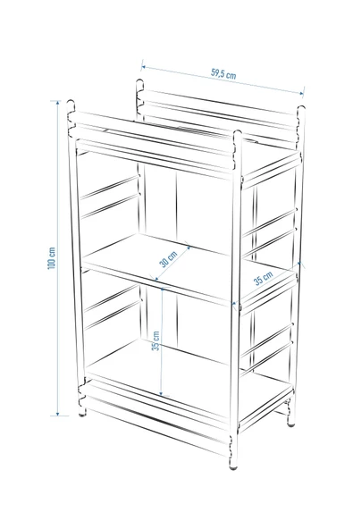 VİLİNZE Rafito Metal & Ahşap Bohem 3 Raflı MDF Çok Amaçlı Mutfak Rafı - 30*100 cm - 8