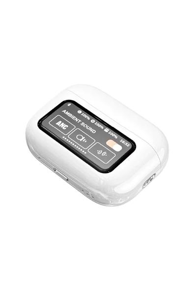 Dokunmatik Led Ekranlı Bluetooth Kulaklık Touch Screen Pro Beyaz Renk Bluetooth Kulaklık - 8