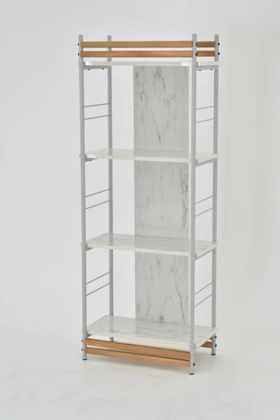 VİLİNZE Rafito Metal & Ahşap Bohem 4 Raflı MDF Çok Amaçlı Mutfak Rafı - 30*160 cm - 3