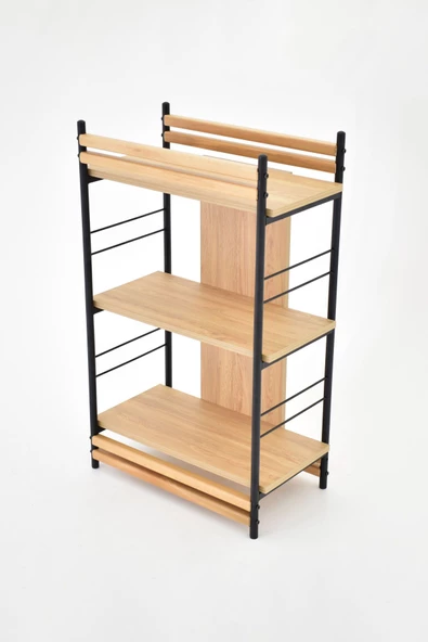 VİLİNZE Rafito Metal & Ahşap Bohem 3 Raflı MDF Çok Amaçlı Mutfak Rafı - 30*100 cm - 5