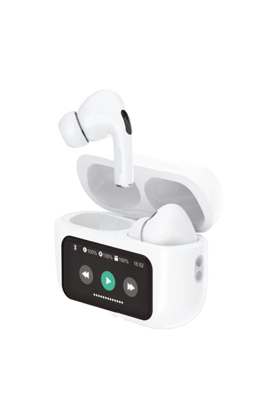 Dokunmatik Led Ekranlı Bluetooth Kulaklık Touch Screen Beyaz Renk Bluetooth Kulaklık - 5