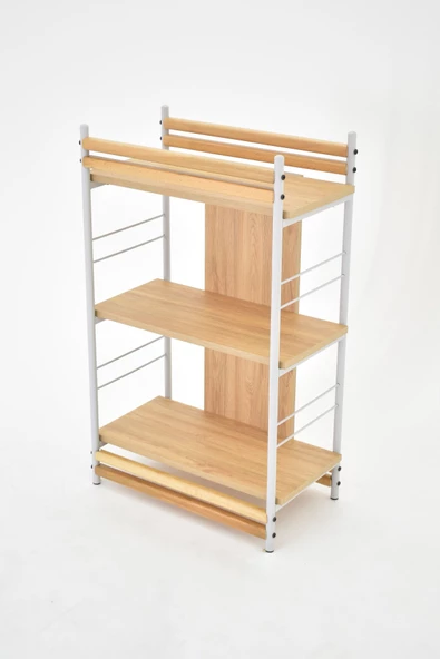 VİLİNZE Rafito Metal & Ahşap Bohem 3 Raflı MDF Çok Amaçlı Mutfak Rafı - 30*100 cm - 5