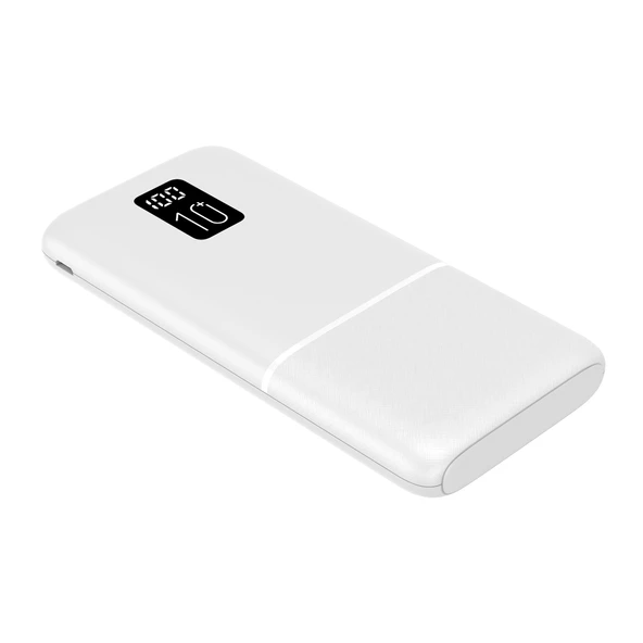 Led Ekranlı Slim 10000mAh Powerbank Taşınabilir Şarj Cihazı Type-C / 2 USB / 3 Port Çıkış / Output 2.1A - 10