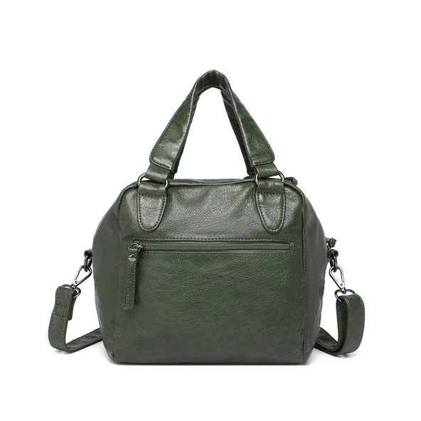 Yıkama Deri Askılı Kadın El Çantası 21-K Barcelona 1905 - Resim 2