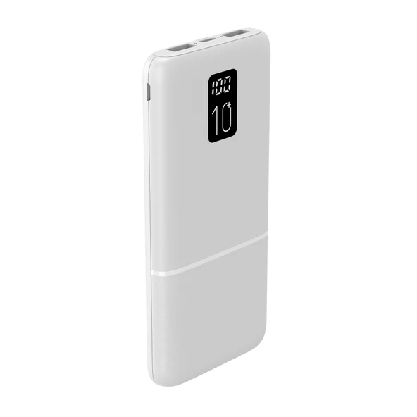 Led Ekranlı Slim 10000mAh Powerbank Taşınabilir Şarj Cihazı Type-C / 2 USB / 3 Port Çıkış / Output 2.1A - 8