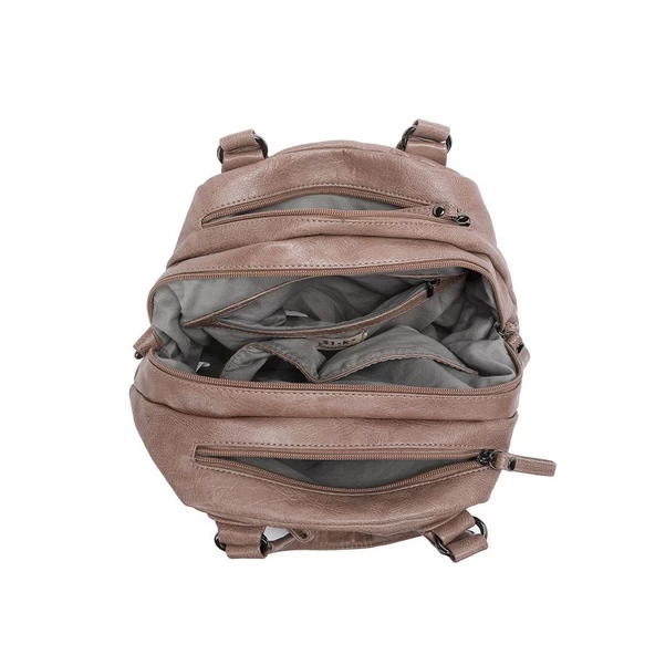 Yıkama Deri Askılı Kadın El Çantası 21-K Barcelona 1905 - Resim 7