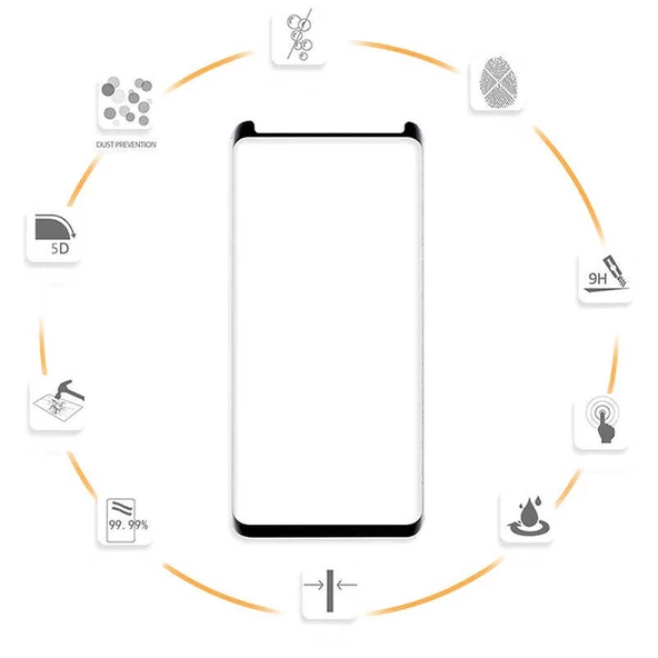 Samsung Galaxy Note 8 - Ekran Koruyucu Kavisli Full Yapışkanlı Cam Ekran Koruyucu - 3