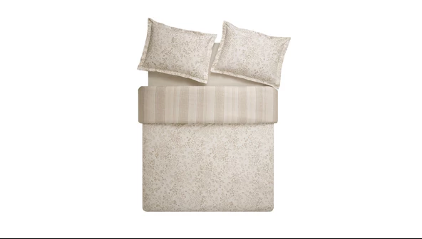 Puffy Floyd Tek Kişilik Ranforce Nevresim Takımı - Bej - Resim 4