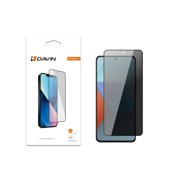 Xiaomi Redmi Note 13 Pro 5G - Ekran Koruyucu Davin 5D Privacy Cam Ekran Koruyucu