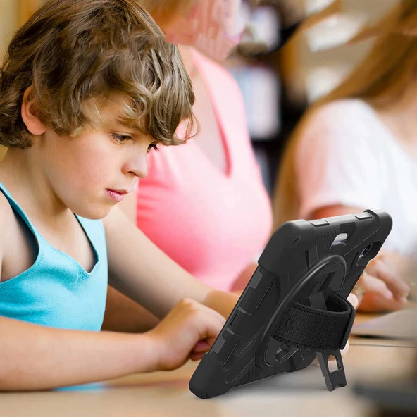 Apple iPad 10.9 2022 (10.Nesil) - Tablet Kılıfı Boyun ip Askılı El Tutmaçlı Koruyucu Zırh Tank Defender Kılıf - Resim 3