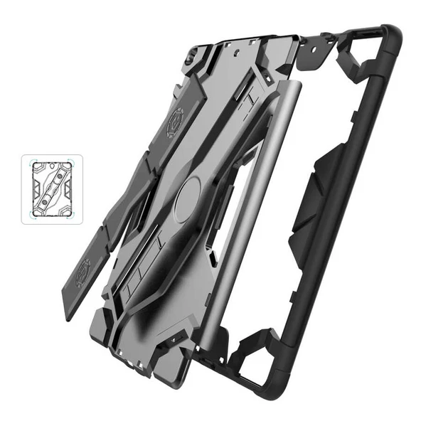 Apple iPad 9.7 2017 (5.Nesil) - Tablet Kılıfı Koruyucu Zırh El Tutmalı Defens Tablet Kılıf - Resim 7