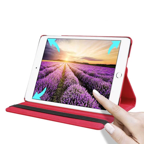 Apple iPad 10.2 (8.Nesil) - Tablet Kılıfı 360 full Korumalı Yatay Dikey Dönebilen Standlı Kılıf - 4