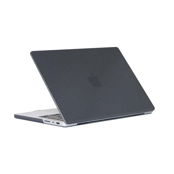 Apple Macbook 14.2' 2021 A2442 - Alt ve Üst Koruyucu MSoft Carbon Fiber Tasarımlı Kapak