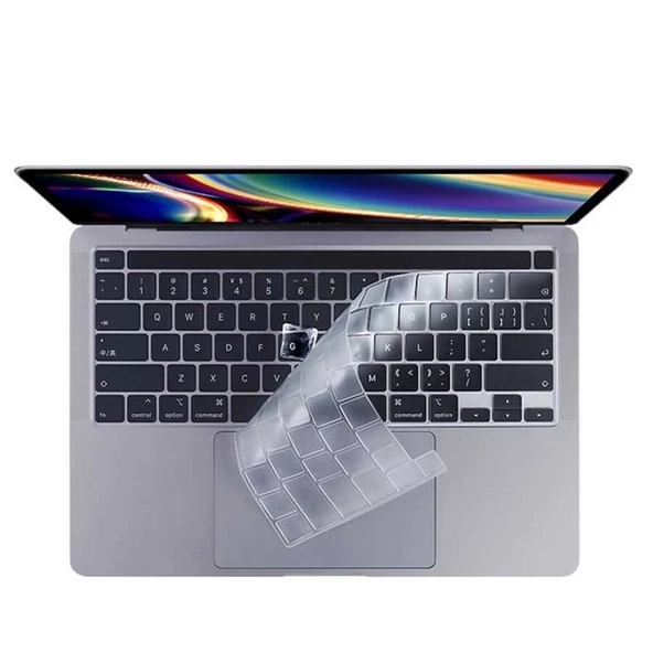 Apple Macbook 15' Pro 2017 A1707 - Klavye Koruyucu Şeffaf Silikon Ped - Resim 3