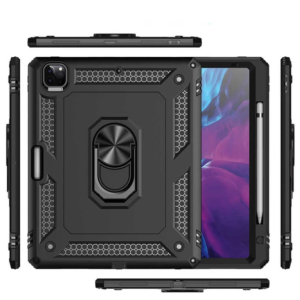 Apple iPad Pro 12.9 2020 (4.Nesil) - Tablet Kılıfı Koruyucu Çift Katman Vega Kapak - Resim 2