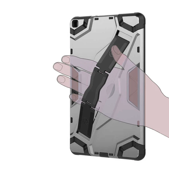 Samsung Galaxy Tab A 8.0 (2019) T290 - Tablet Kılıfı Koruyucu Zırh El Tutmalı Defens Tablet Kılıf - Resim 4