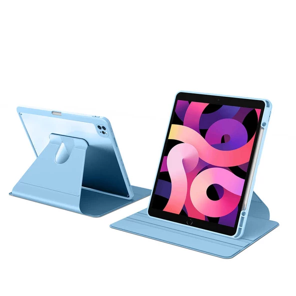 Apple iPad Pro 12.9 2020 (4.Nesil) - Tablet Kılıfı 360 full Korumalı Yatay Dikey Dönebilen Nayn Standlı Kılıf - 3