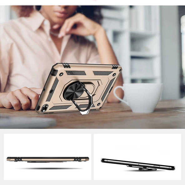 Apple iPad Mini 4 - Tablet Kılıfı Koruyucu Çift Katman Vega Kapak - Resim 3