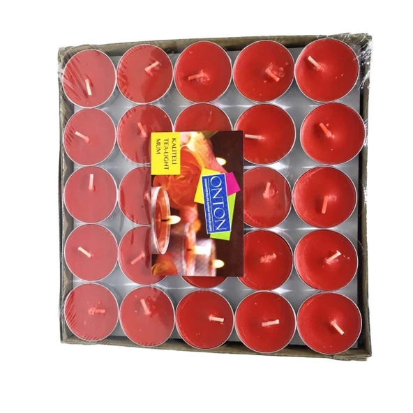 Kırmızı Tealight Mum 25 Adet - 3