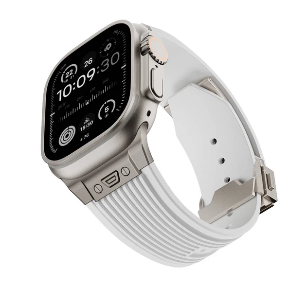 Apple Watch 42mm - Kordon Spor Görünümlü Silikon Kordon KRD-113 - 5