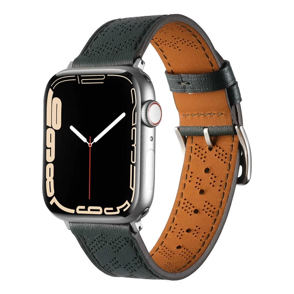 Apple Watch 44mm - Kordon PU Deri Kordon Strap Kayış KRD-76