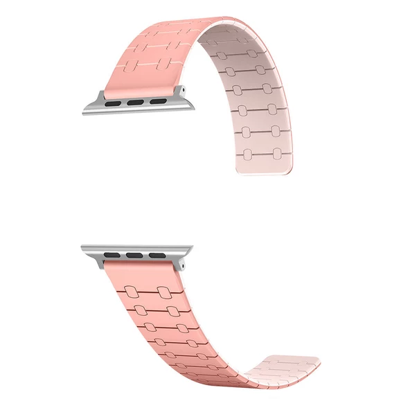 Apple Watch 38mm - Kordon Çizgili Desenli Silikon Kordon KRD-111 - 6