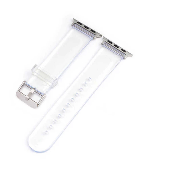 Apple Watch Ultra 49mm - Kordon Şeffaf Silikon Strap Kayış KRD-13 - 3