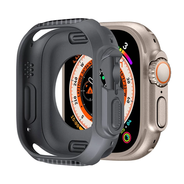 Apple Watch Ultra 49mm - Kasa Koruyucu Silikon TPU Kasa Koruyucu Watch Gard 31 - 3