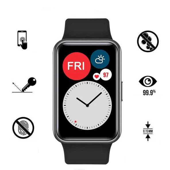 Huawei Watch Fit - Ekran Koruyucu PMMA Pet Saat Ekran Koruyucu - 3