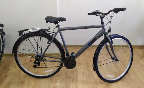 Bisan Hardy-S V Fren Shimano 21 Vites 26 Jant Şehir Bisikleti Gri Siyah 19 İnç Kadro - Resim 3