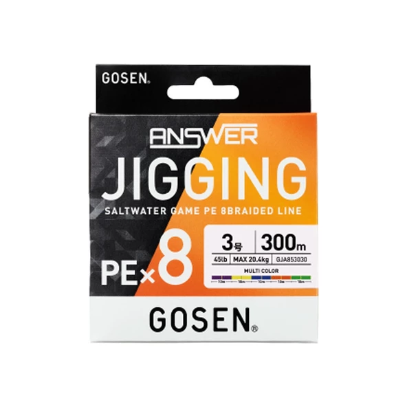 Gosen Jigging Answer 8B Multicolor 300m İp Misina Kalınlık (mm) : 0,37mm