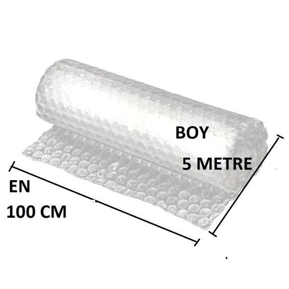 Balonlu Naylon 100cm X 5Mt (En: 100 cm, Boy: 5mt.) Üç Katlı Eşya Koruma Ambalajı, Pat Pat - Resim 2