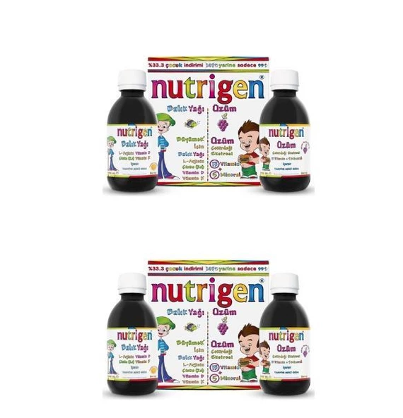 Nutrigen Balık Yağı Şurup 200 ml + Üzüm Şurup 200 ml 2 Adet ürün görseli 1