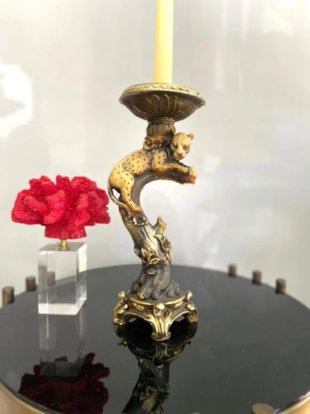 Şamdan mumluk çitalı şamdan polyester biblo - 12