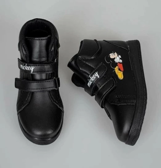 RUNSTEP Çocuk Cırtlı Bot Miki Siyah Bot - 3