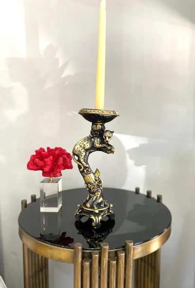 Şamdan mumluk çitalı şamdan polyester biblo - 9