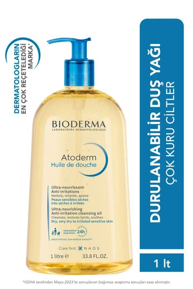 Bioderma Atoderm Shower Oil Kuru Cilt Nemlendirici ve Besleyici Duş Yağı Niasinamid Yetişkin Çocuk 1 Lt