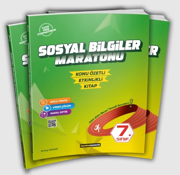 Maraton Yayıncılık 7.Sınıf Sosyal Bilgiler Maratonu Konu Özetli Ekinlikli Kitap