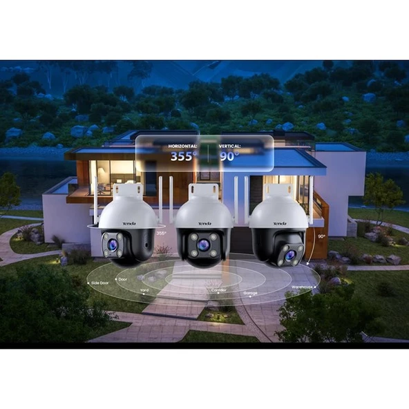 TENDA 4MP CH7 Kablosuz Outdoor Pan/Tilt IP Kamera - 4
