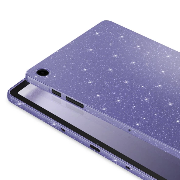 Samsung Galaxy Tab S8 - Tablet Kılıfı Simli Parlak Görünümlü Koton Kılıf - 3