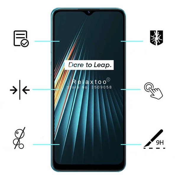 Realme C3 - Ekran Koruyucu 5D Temperli Cam Koruma - Resim 2